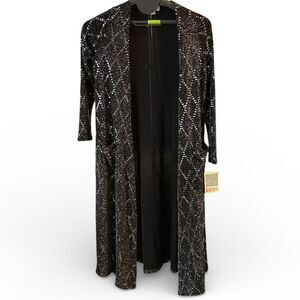 LuLaRoe Elegant Sarah Duster Cardigan XS Black Long Sleeve